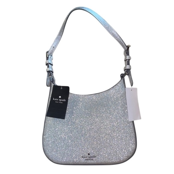 ❤️‍🔥NWT:Kate Spade Silver Glitter Bag - Picture 1 of 12